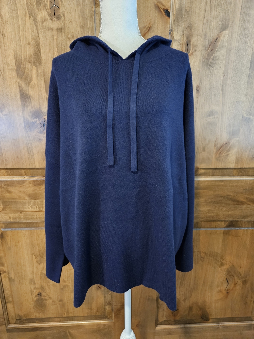 Navy Cashmere-Like Hoodie